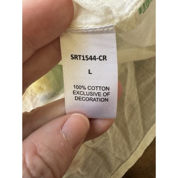 THML Summer Dream Shift Dress Size Large Lined Cotton Baby Doll Fringe Sleeves - Picture 7 of 9